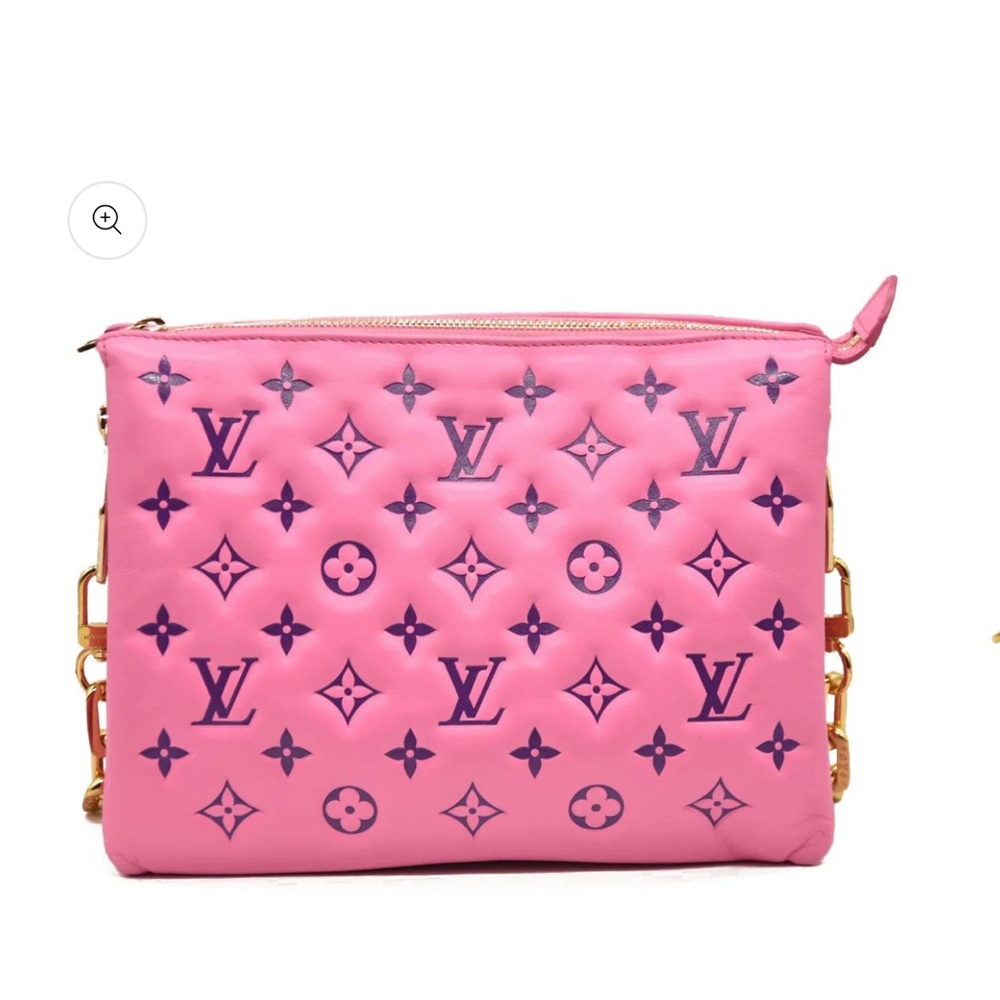 LOUIS VUITTON Lambskin Embossed Monogram Vuittamins Coussin PM Rose Violet - Picture 7 of 15